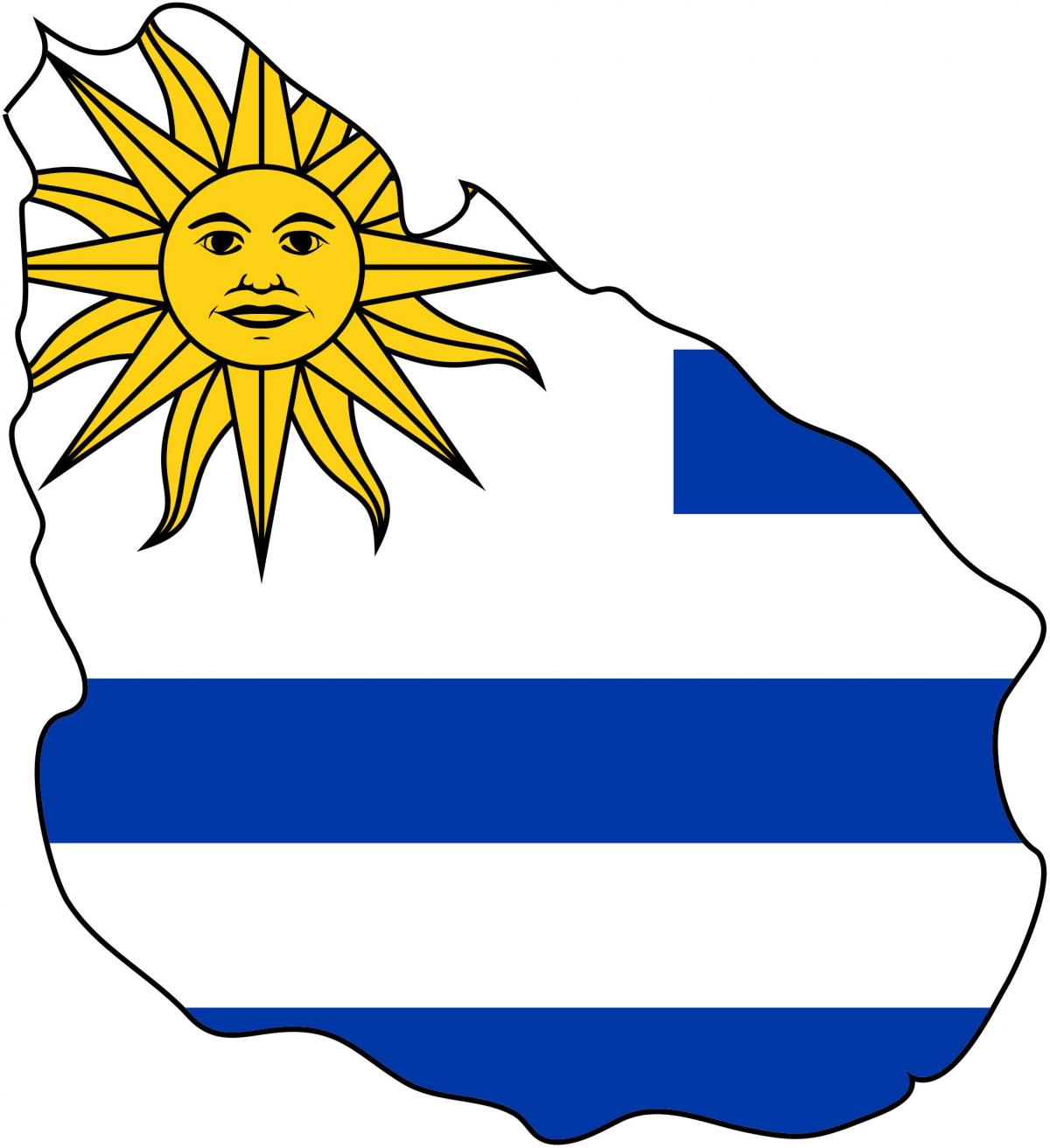 Mapa de la bandera de Uruguay