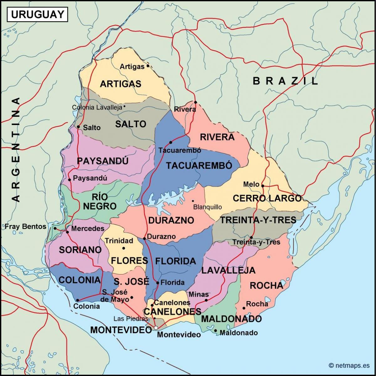 Mapa de maldonado Uruguay