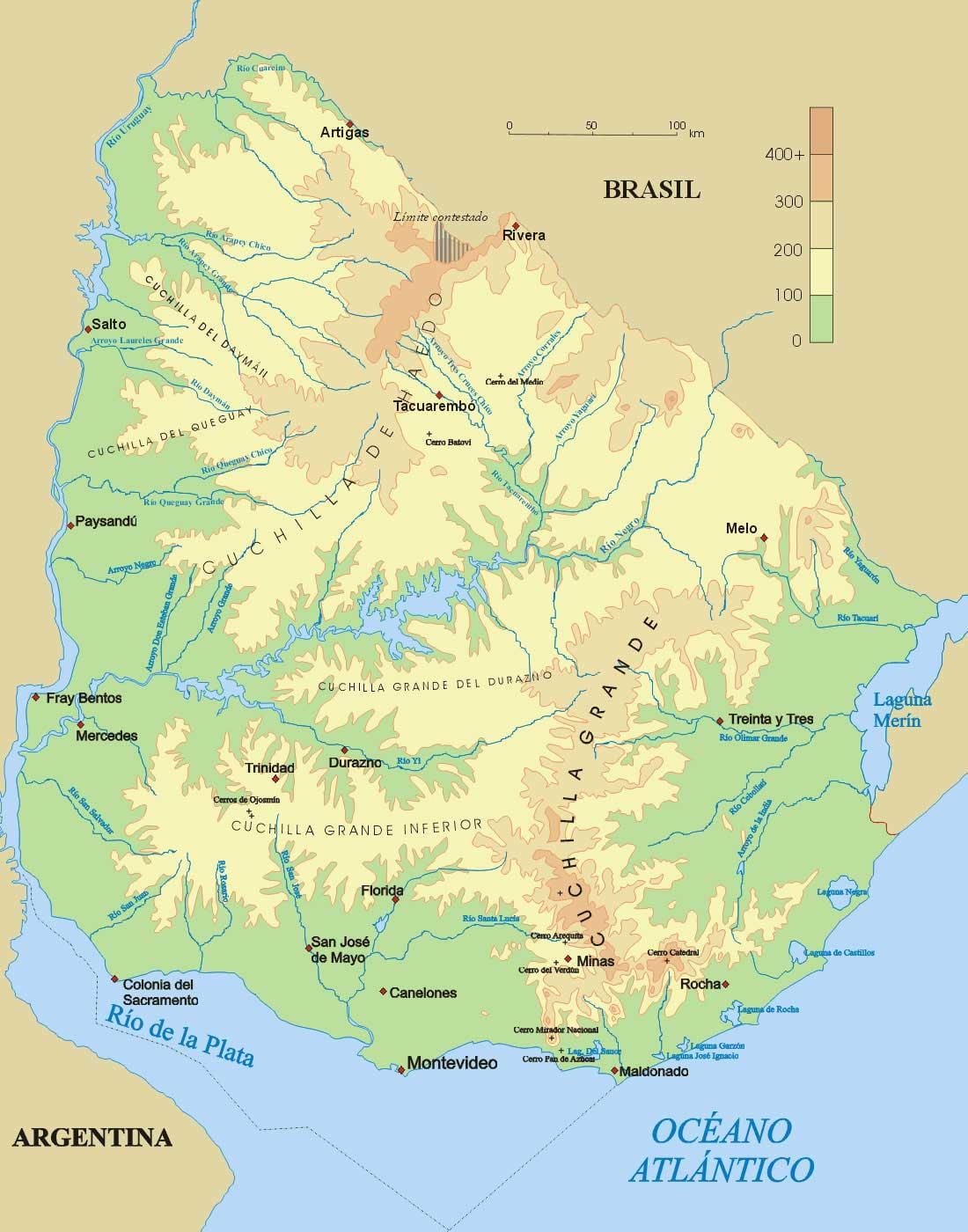 Mapa de física Uruguay