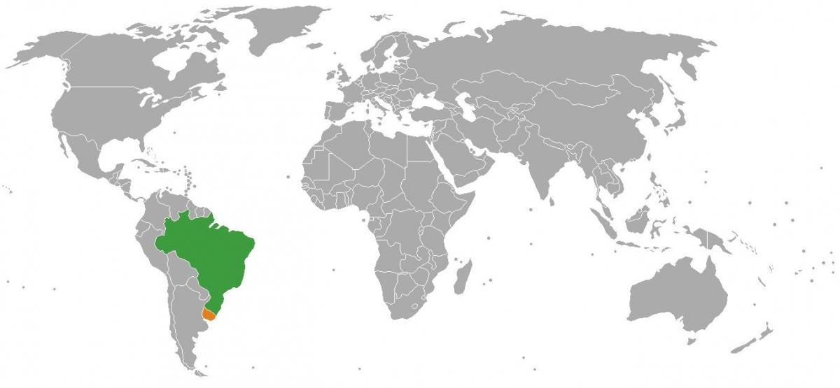 Uruguay ubicación en el mapa del mundo