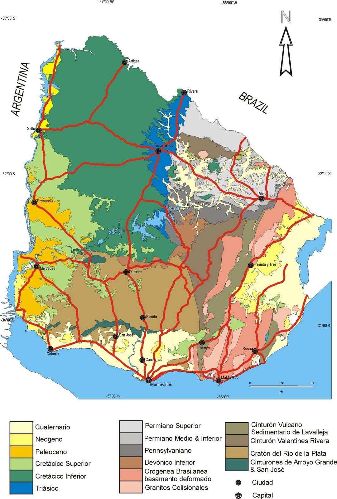 Mapa de Uruguay climático
