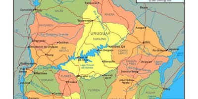 Mapa político de Uruguay