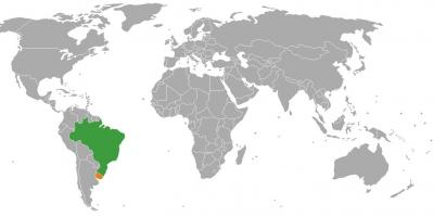 Uruguay ubicación en el mapa del mundo